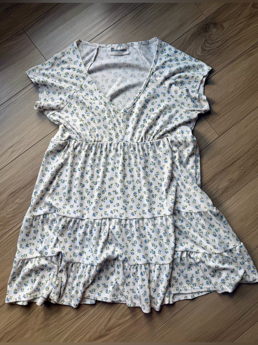 White Blue Floral Sundress